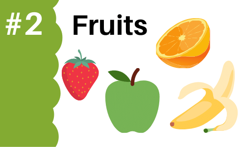 Gráfico que muestra las frutas para añadir a los batidos