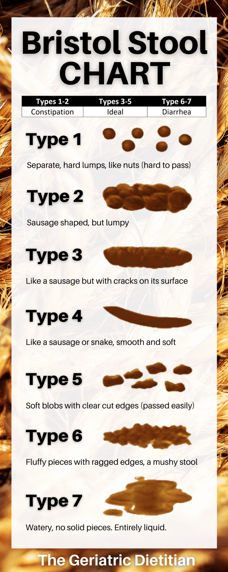 Printable Bristol Stool Chart Types 1 And 2 Meaning And Explanation
